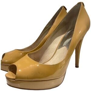 MICHAEL Michael Kors Women's Natural Pumps York Peep Toe Sz 8.5